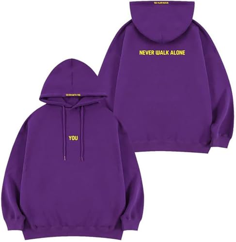 Jimin Oversized Hoodie Sweater Purple Pullover from With You Collection - Gold UK Store